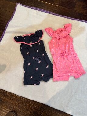 Kids' Pink Polka Dot Ruffle Romper - Brand Unspecified